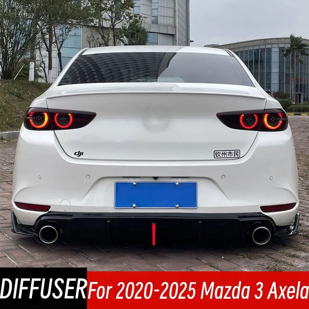 Diffuseur Arrière Mazda 3 Axela 2020-2025 Noir Brillant 3 Pièces