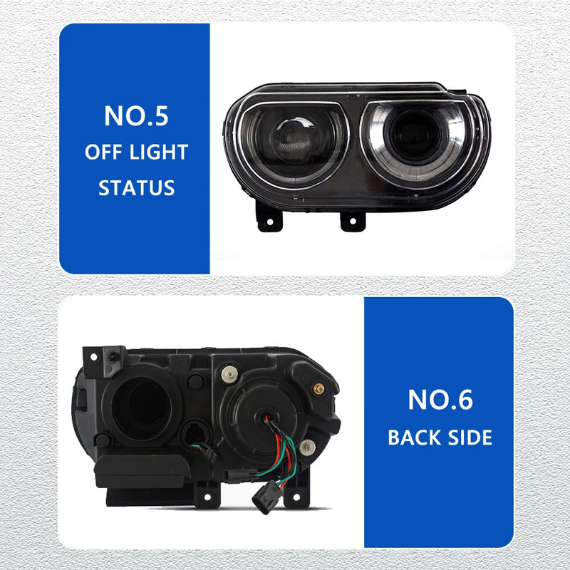 Phares LED Dodge Challenger 2008-2014 Kit Complet Feux de Jour Dynamiques Clignotants