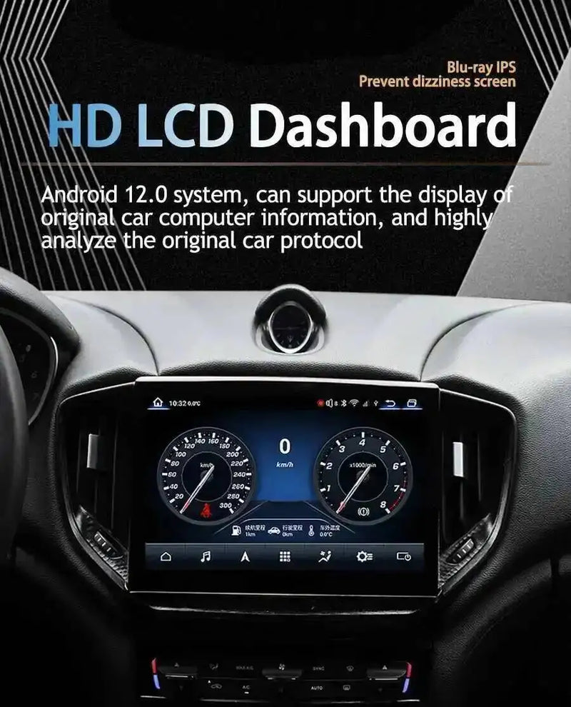Autoradio Android Maserati Ghibli 2014-2020 Écran QLED 10 pouces CarPlay 4G Version Best GPS