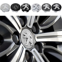 Cache-Moyeux Peugeot 60 mm, Lot de 4, Six Modèles Noir, Argent ou Gris, 106 à 508, 2008, 3008, 5008