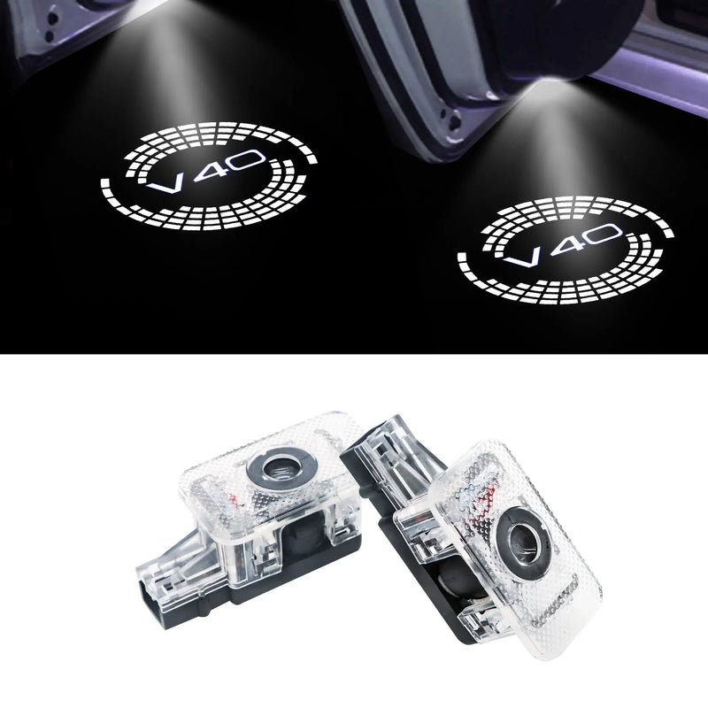Projecteur Porte Volvo V40 2013-2019 LED, Lot de 2, 8 Motifs, Remplacement Direct