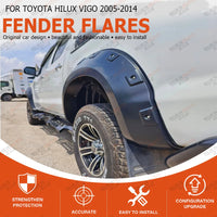 Élargisseurs d'Ailes Style Poche Toyota Hilux Vigo SR SR5 2005-2014 Noir Mat, Jeu de 4 Pièces