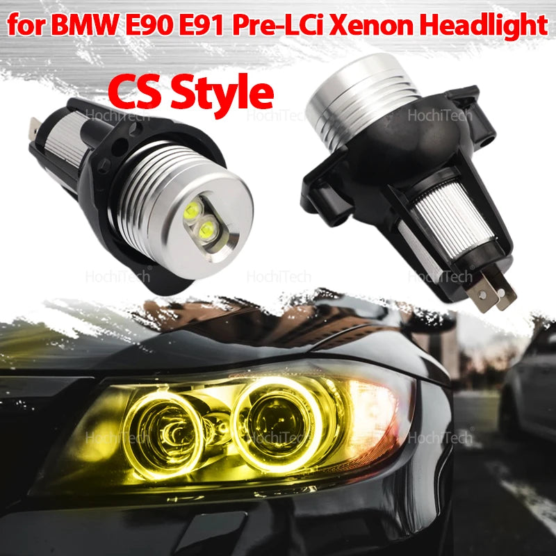 Ampoules LED Angel Eyes Jaune Citron BMW E90 E91 2004-2008