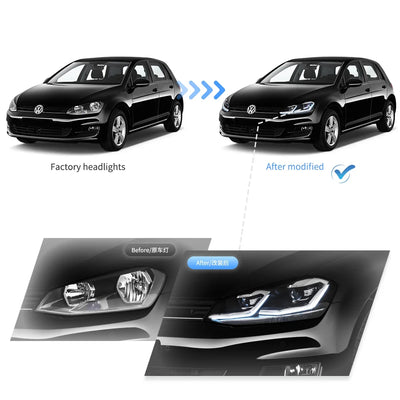 Phares LED Volkswagen Golf 7 2015-2017 Vland DRL