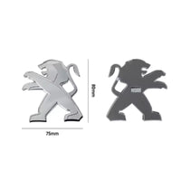 Logo Lion Peugeot en ABS 3D, Emblème de Capot et de Coffre 75, 80, 83, 105 ou 115 mm, Noir Brillant ou Argent