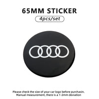 Cache-Moyeux Audi A3 A4 RS3 56mm 60mm 65mm Emblème