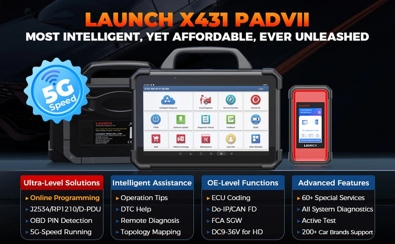 Valise Diagnostic Launch X431 PAD VII Elite Programmation ECU