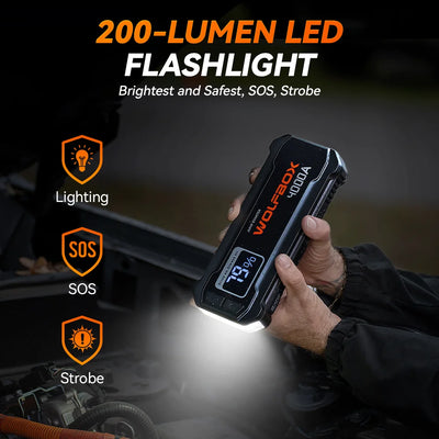 WOLFBOX JS24 Démarreur de Batterie Voiture 4000A 24000mAh