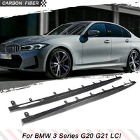 Jupes Latérales Carbone BMW Série 3 G20 LCI M Sport 2023-2025, Bas de Caisse 2 Pièces