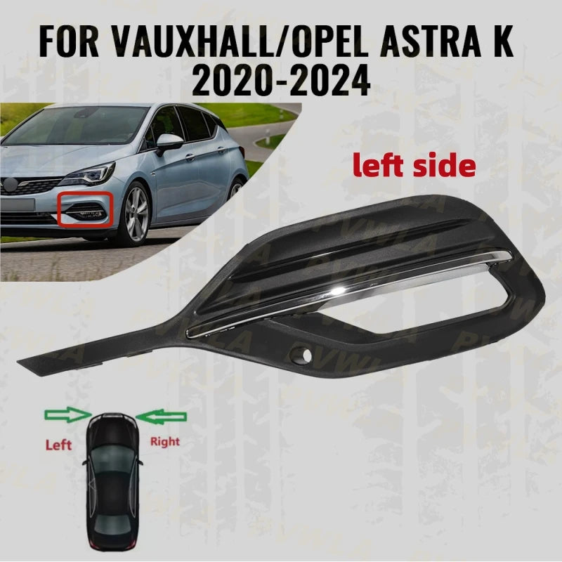 Grille de Pare-Chocs Avant Opel Astra K 2020-2024 Cache Latéral Gauche ou Droit avec Bande Chromée