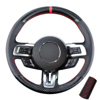 Couvre Volant Ford Mustang 2015-2021 Cuir Perforé à Coudre