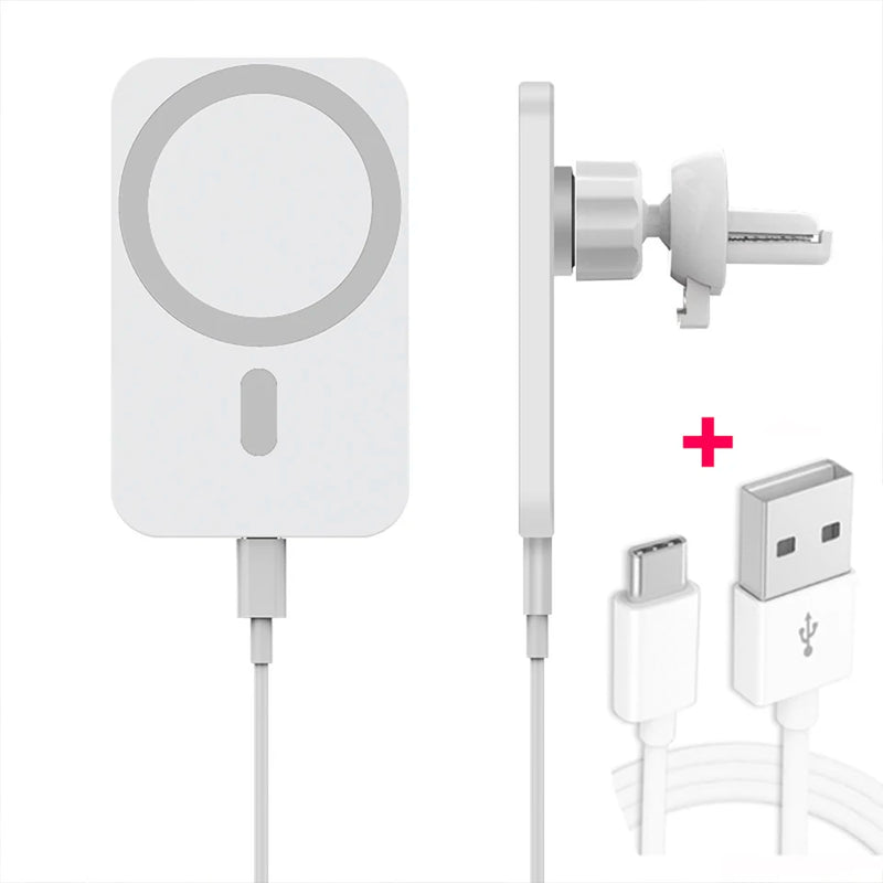 Support Téléphone Magnétique Chargeur Induction Grille d'Aération Câble USB-C