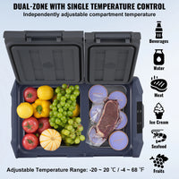 Réfrigérateur de Voiture Double Zone 25 à 40 L Congélateur Portable à Compresseur 12/24 V