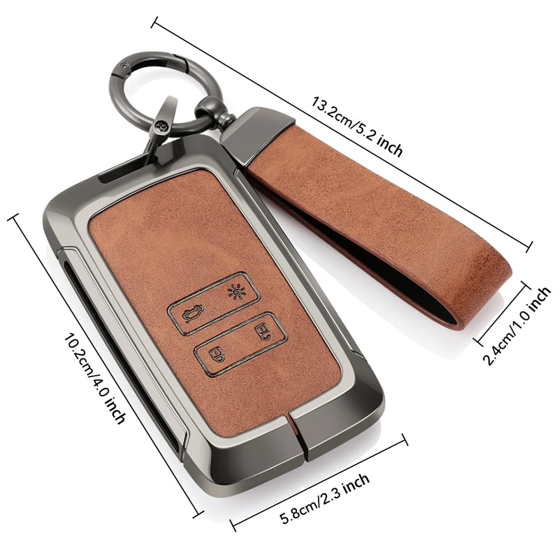 Étui de Protection Clé Renault Captur Koleos Kadjar Zoe Arkana Espace Clio Mégane Grand Scénic Sandero Duster Carte Alliage de Zinc
