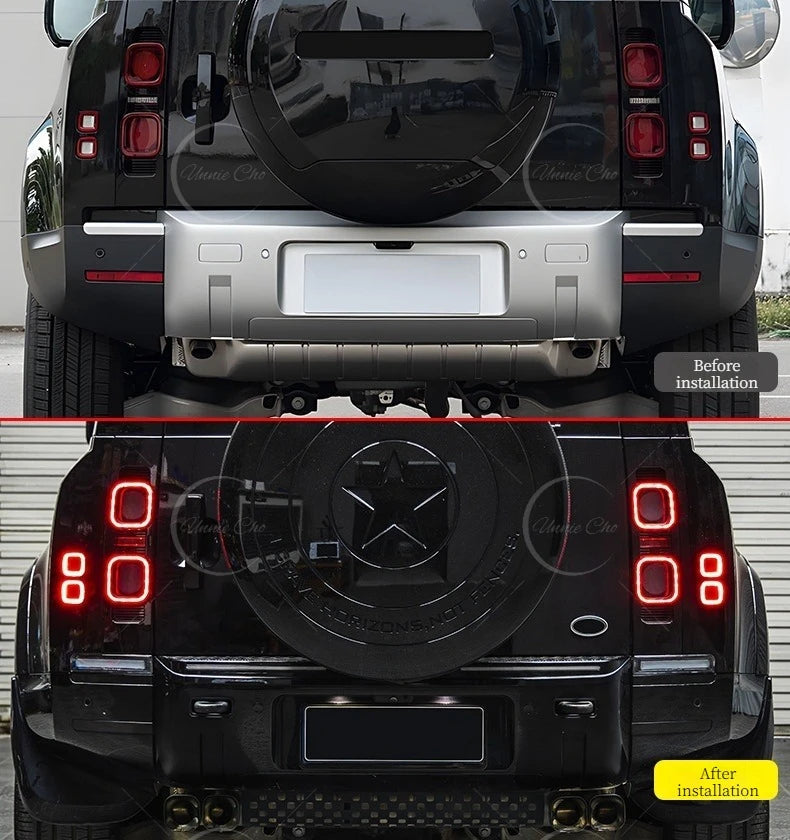 Feux Arrière LED Land Rover Defender 90 110 130 2020-2026 : Stop, Recul et Clignotant Séquentiel, Paire