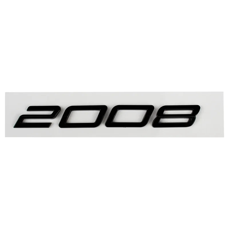 Logo Peugeot 2008, 3008, 4008 et 5008 en ABS 3D, Emblème Chiffres de Coffre 2023-2025, Noir Brillant, Gris Foncé ou Chrome