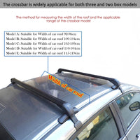 Barres de Toit Aluminium Noir Verrouillables 82 à 105 cm