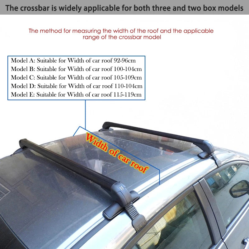 Barres de Toit Aluminium Noir Verrouillables 82 à 105 cm