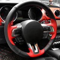 Couvre Volant Ford Mustang et Mustang GT 2015-2019, Cuir Véritable et Daim, à Coudre, 9 Styles