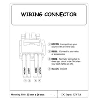 Bouton Interrupteur LED 12V Volkswagen Amarok 2009-2016 — vue arrière