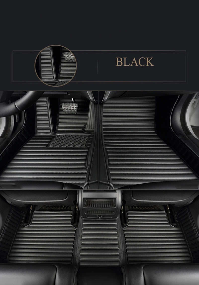 Tapis de Sol Cuir PU Rayé 5D Sur Mesure Volvo XC40 V60 V90 2016-2023 5 Places ou 1 Pièce