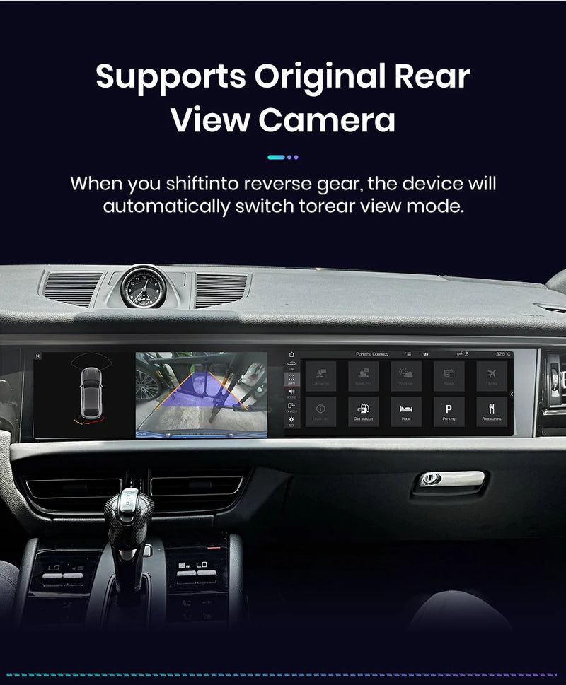 Autoradio Double Écran 12,3 + 12,3 Pouces Porsche Macan 2014-2017 Android CarPlay Sans Fil GPS