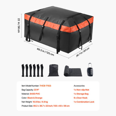 Coffre de Toit Souple SucceBuy 565 L PVC 840D