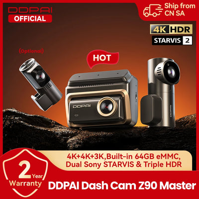 Dashcam DDPAI Z90 Master 4K Avant Arrière HDR