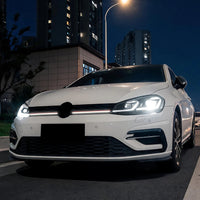 Calandre LED Volkswagen Golf 7.5 GTI 2017-2019 Nid d'Abeille Noir Brillant