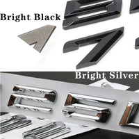 Emblème de Coffre BMW Lettres 316e, 318e, 320e, 330e, 530e, 740e, Noir Brillant ou Argent