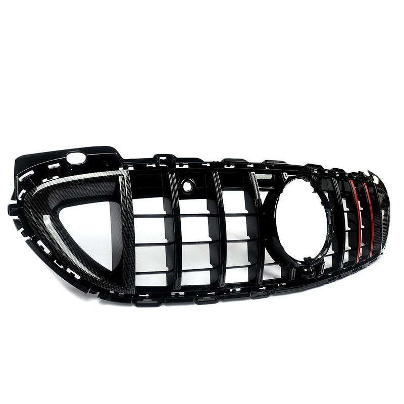 Calandre Panamericana Mercedes Classe C W206 2021-2023 Noir Brillant Barres Rouges Look Carbone