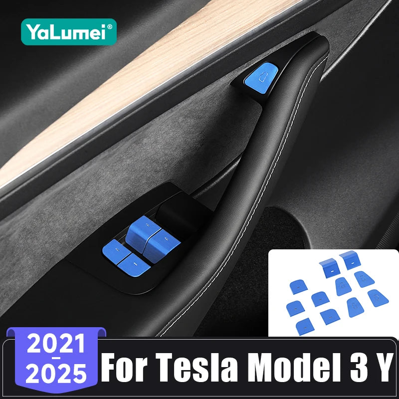 Bouton Lève-Vitre Cache Décoratif Tesla Model 3 Y 2021-2025