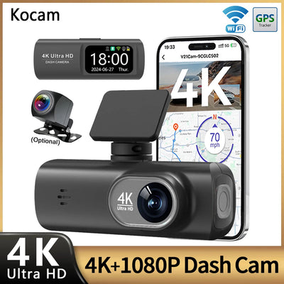 Dashcam Kocam V21 4K GPS Wi-Fi Double Objectif