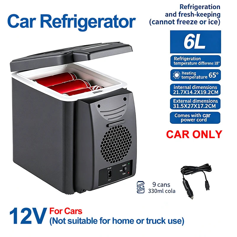 Mini Frigo Voiture 6 L 12 V 220 V Froid et Chaud