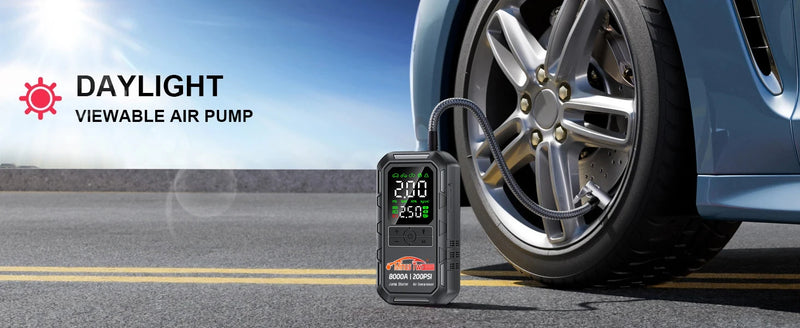 Booster de Batterie Voiture 8000A avec Compresseur 200 PSI