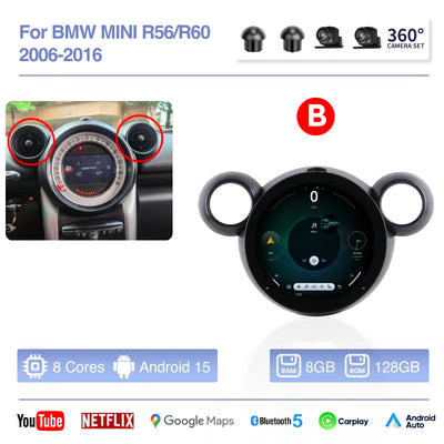 Autoradio Android CarPlay MINI Cooper R56 R60 2006-2016