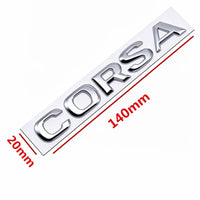 Logo Opel et Corsa Lettres 3D en Métal Emblème Autocollant pour Coffre Arrière Noir ou Argent