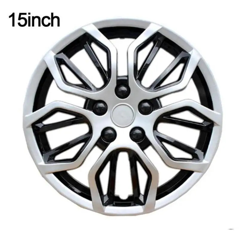 Enjoliveurs de Roue 15 Pouces Universels Noir et Argent