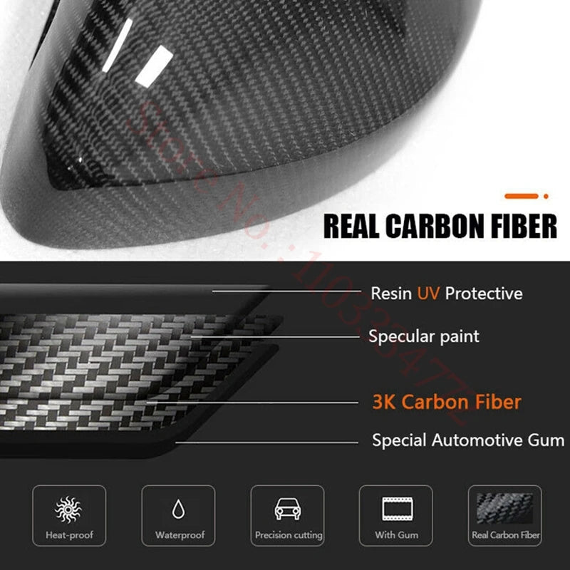 Coque de Rétroviseur Mercedes Classe C W205, E W213, S W222, GLC X253, GLA, GLB, EQA, EQB, EQC en Carbone Véritable, 8 Styles