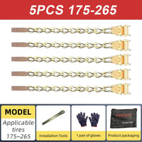 Universal Steel Snow Chains for Cars 175–265 mm