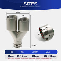 Embout d'Échappement Double Sortie Aspect Titane Mat Universel