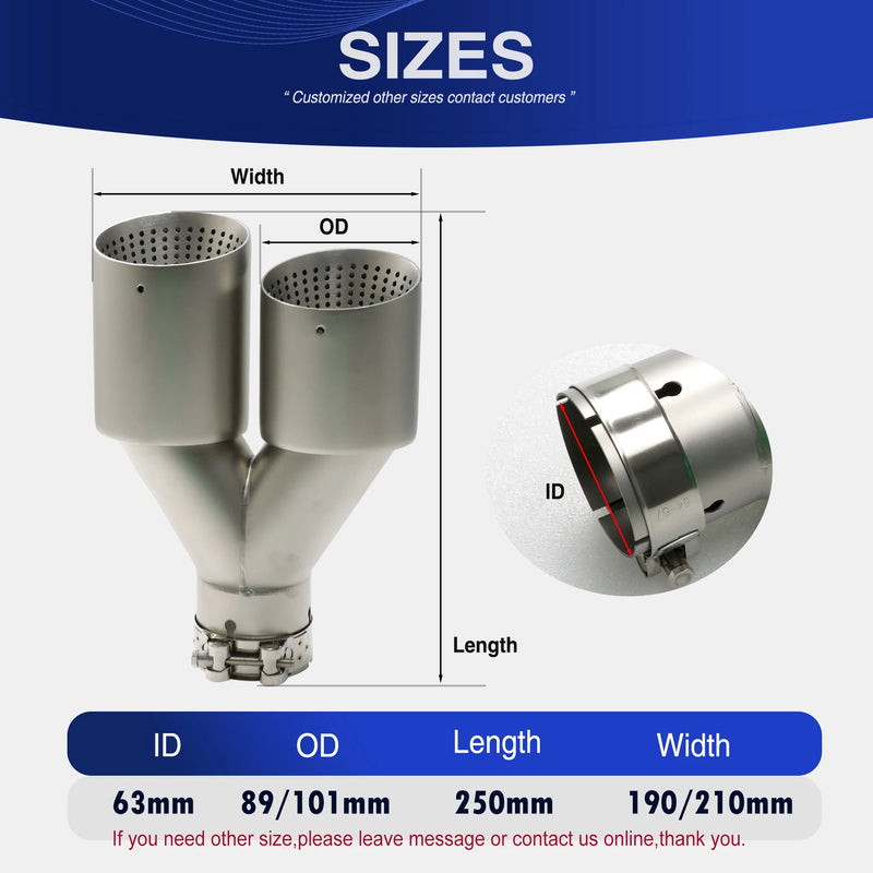 Embout d'Échappement Double Sortie Aspect Titane Mat Universel
