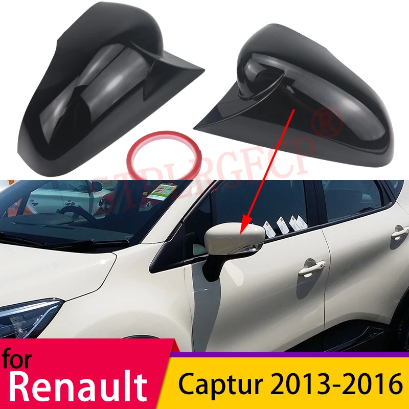 Coques de Rétroviseurs Renault Captur 1 2013-2016 Noir Brillant