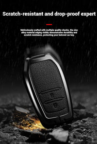 Étui de Protection Clé Toyota C-HR RAV4 Corolla Prius Camry Alliage de Zinc et Cuir