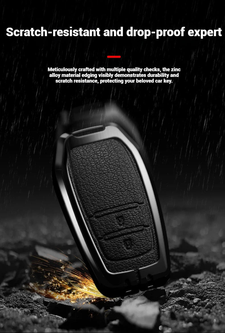 Étui de Protection Clé Toyota C-HR RAV4 Corolla Prius Camry Alliage de Zinc et Cuir