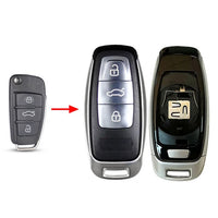 Coque de Clé Audi KEYECU Modifiée pour Télécommande Intelligente 3 Touches A1 A3 A4 A6 A8 Q2 Q3 Q5 Q7 TT RS3 RS5