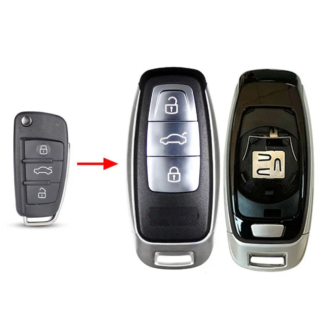 Coque de Clé Audi KEYECU Modifiée pour Télécommande Intelligente 3 Touches A1 A3 A4 A6 A8 Q2 Q3 Q5 Q7 TT RS3 RS5