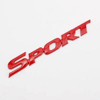 Emblème SPORT Métal 3D Toyota Arrière Coffre Autocollant Noir Rouge ou Argent