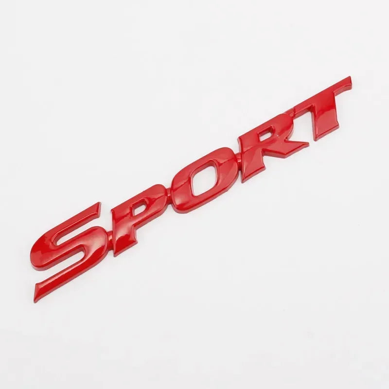 Emblème SPORT Métal 3D Toyota Arrière Coffre Autocollant Noir Rouge ou Argent