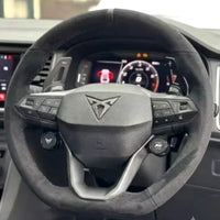 Couvre Volant à Coudre Seat Leon, Cupra Leon, Ateca, Tarraco 2020-2026 Coutures Cuivre, Kit DIY